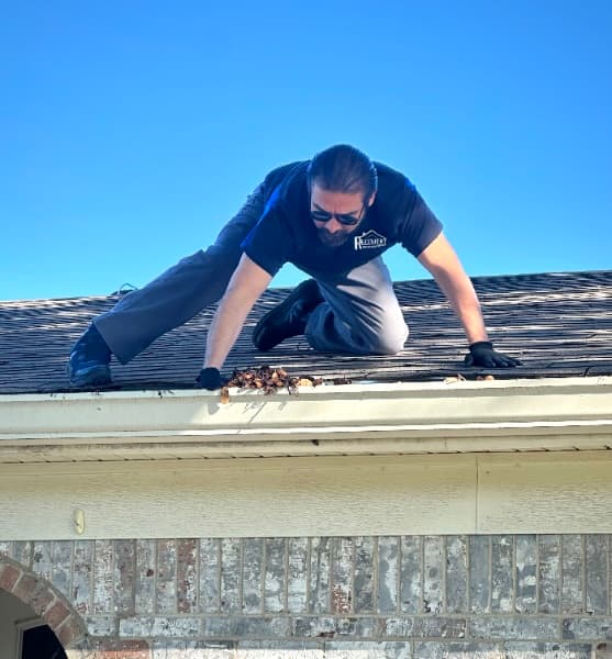 Carlos Trevino working professionally on a roofing project