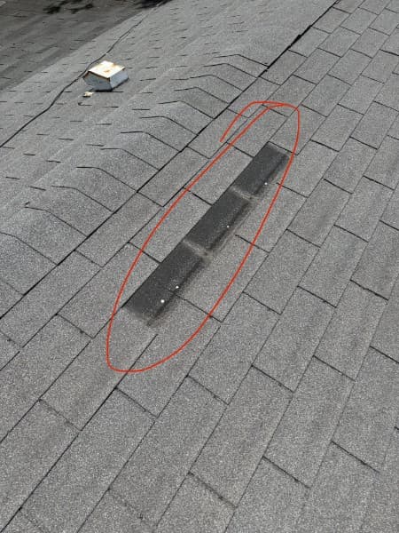 Missing or Damaged Shingles - roofing problem example